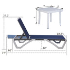Chaise longue inclinable et réglable Kozyard Alan, pieds entièrement plats en aluminium et résine polypropylène