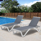Chaise longue inclinable et réglable Kozyard Alan, pieds entièrement plats en aluminium et résine polypropylène