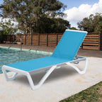Chaise longue inclinable et réglable Kozyard Alan, pieds entièrement plats en aluminium et résine polypropylène