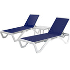 Chaise longue inclinable et réglable Kozyard Alan, pieds entièrement plats en aluminium et résine polypropylène