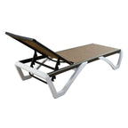 Chaise longue inclinable et réglable Kozyard Alan, pieds entièrement plats en aluminium et résine polypropylène