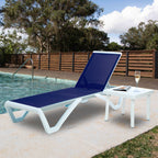 Chaise longue inclinable et réglable Kozyard Alan, pieds entièrement plats en aluminium et résine polypropylène