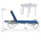 Chaise longue inclinable et réglable Kozyard Alan, pieds entièrement plats en aluminium et résine polypropylène