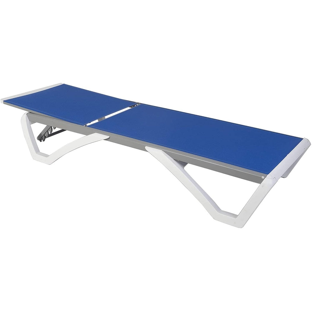 Chaise longue inclinable et réglable Kozyard Alan, pieds entièrement plats en aluminium et résine polypropylène