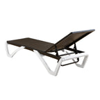 Chaise longue inclinable et réglable Kozyard Alan, pieds entièrement plats en aluminium et résine polypropylène
