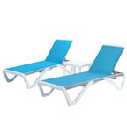 Chaise longue inclinable et réglable Kozyard Alan, pieds entièrement plats en aluminium et résine polypropylène