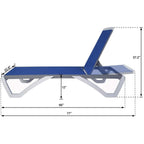 Chaise longue inclinable et réglable Kozyard Alan, pieds entièrement plats en aluminium et résine polypropylène