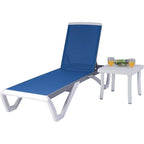 Chaise longue inclinable et réglable Kozyard Alan, pieds entièrement plats en aluminium et résine polypropylène