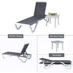 Chaise longue inclinable et réglable Kozyard Alan, pieds entièrement plats en aluminium et résine polypropylène