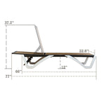 Chaise longue inclinable et réglable Kozyard Alan, pieds entièrement plats en aluminium et résine polypropylène