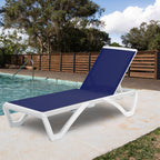 Chaise longue inclinable et réglable Kozyard Alan, pieds entièrement plats en aluminium et résine polypropylène