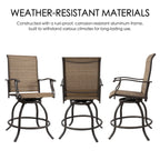 Ensemble de tabourets/chaises de bar pivotants hauts Kozyard Isabella