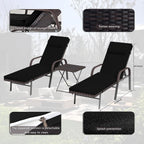 Ensemble de chaises longues d'extérieur 3 pièces Kullavik