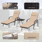 Ensemble de chaises longues d'extérieur 3 pièces Kullavik