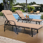 Ensemble de chaises longues d'extérieur 3 pièces Kullavik