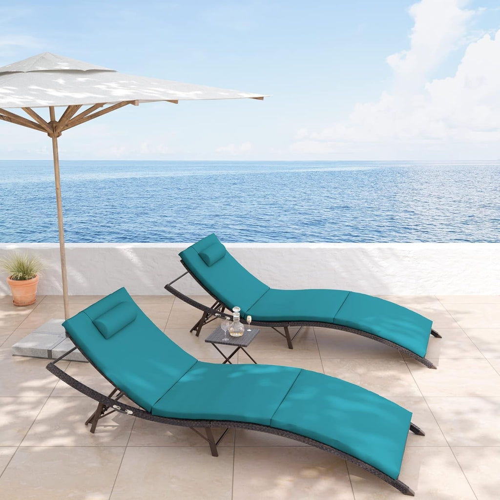 Ensemble de chaises longues d'extérieur 3 pièces Kullavik