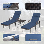 Ensemble de chaises longues d'extérieur 3 pièces Kullavik