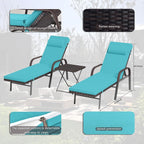 Ensemble de chaises longues d'extérieur 3 pièces Kullavik