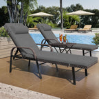 Ensemble de chaises longues d'extérieur 3 pièces Kullavik