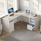 Bureau de jeu d'angle Moasis en L de 59 pouces avec support pour écran
