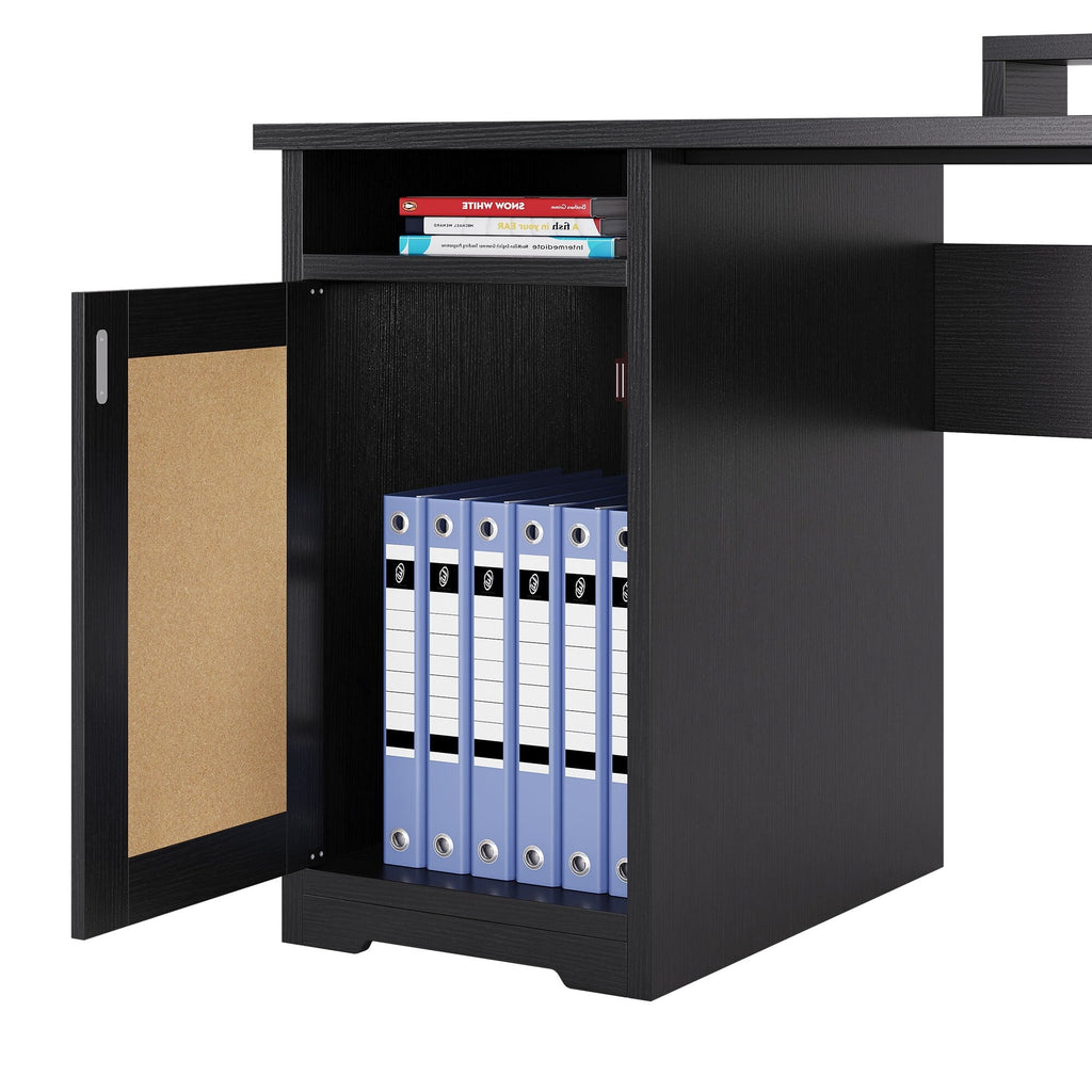 Bureau de jeu d'angle Moasis en L de 59 pouces avec support pour écran