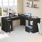 Bureau de jeu d'angle Moasis en L de 59 pouces avec support pour écran