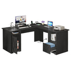 Bureau de jeu d'angle Moasis en L de 59 pouces avec support pour écran