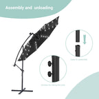 Parasol de terrasse déporté à LED LIVOOSUN de 10 pieds avec base croisée