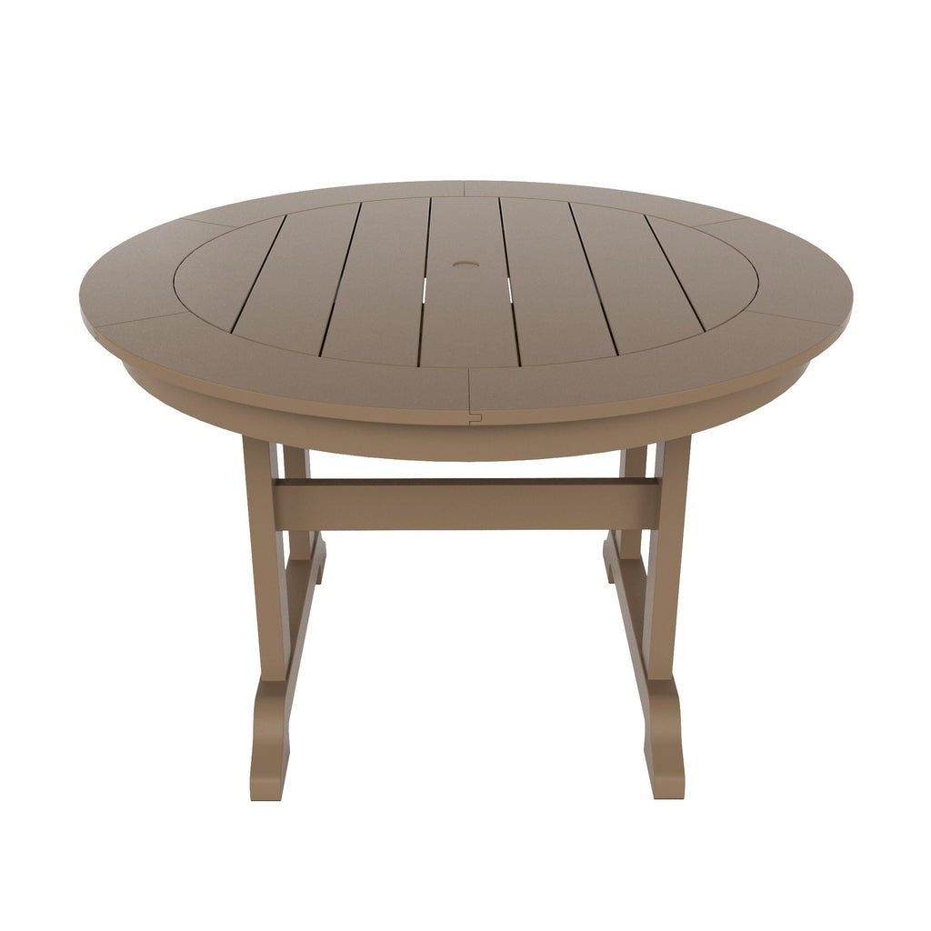 Ensemble de salle à manger d'extérieur Polytrends Laguna en PEHD, toutes saisons, avec table ronde et fauteuils (5 pièces)