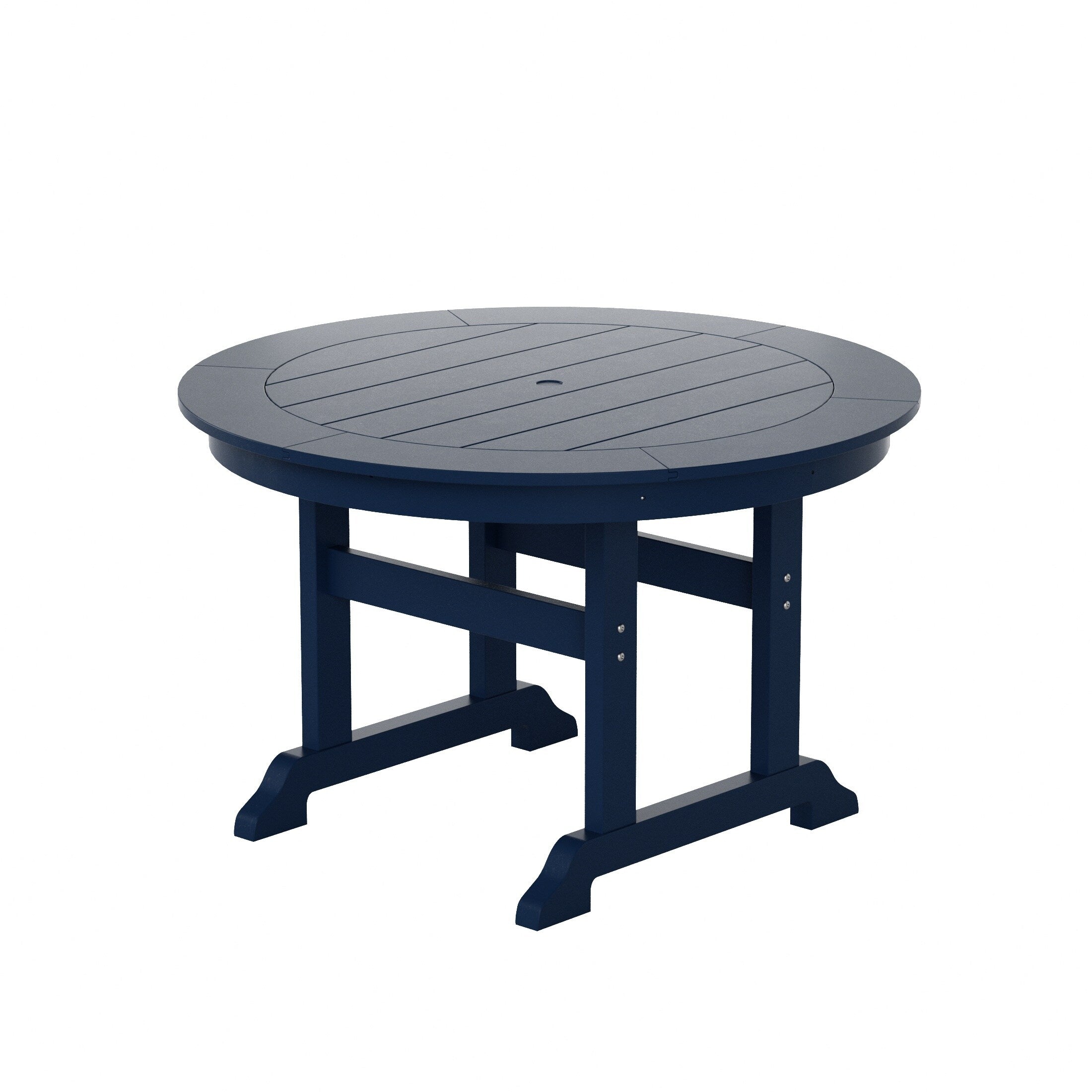 Ensemble de salle à manger d'extérieur Polytrends Laguna en PEHD, toutes saisons, avec table ronde et fauteuils (5 pièces)