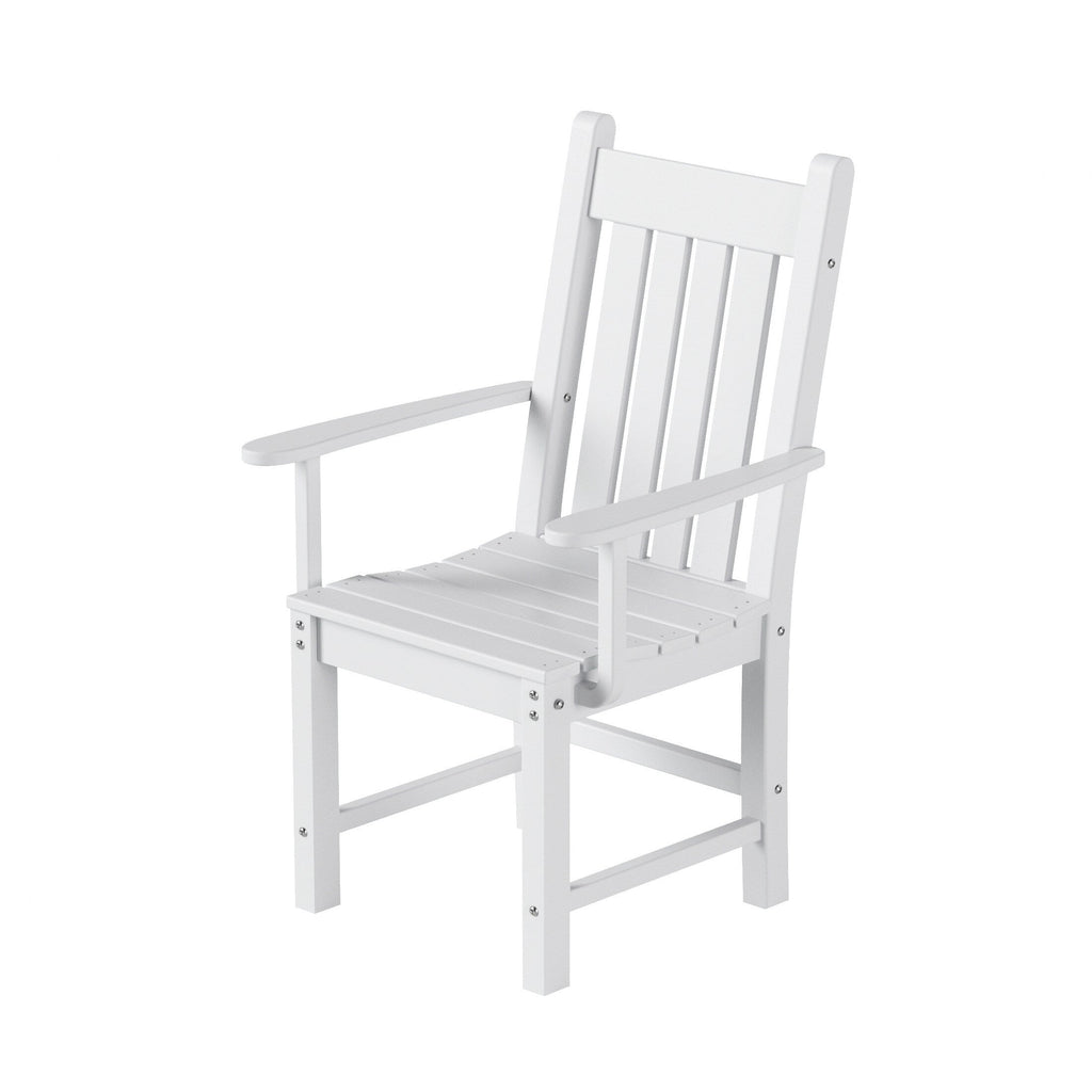 Ensemble de salle à manger d'extérieur Polytrends Laguna en PEHD, toutes saisons, avec table ronde et fauteuils (5 pièces)