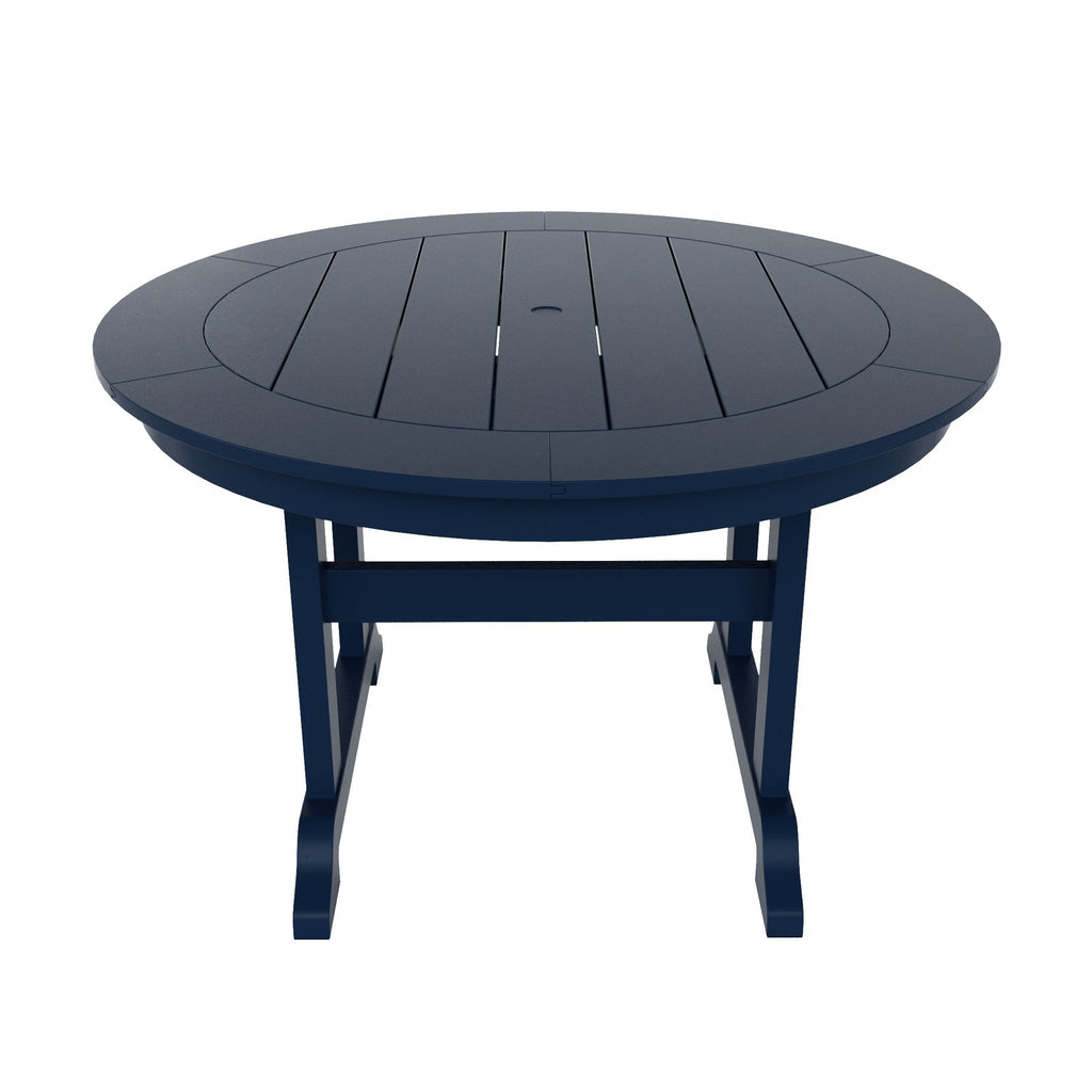 Ensemble de salle à manger d'extérieur Polytrends Laguna en PEHD, toutes saisons, avec table ronde et fauteuils (5 pièces)