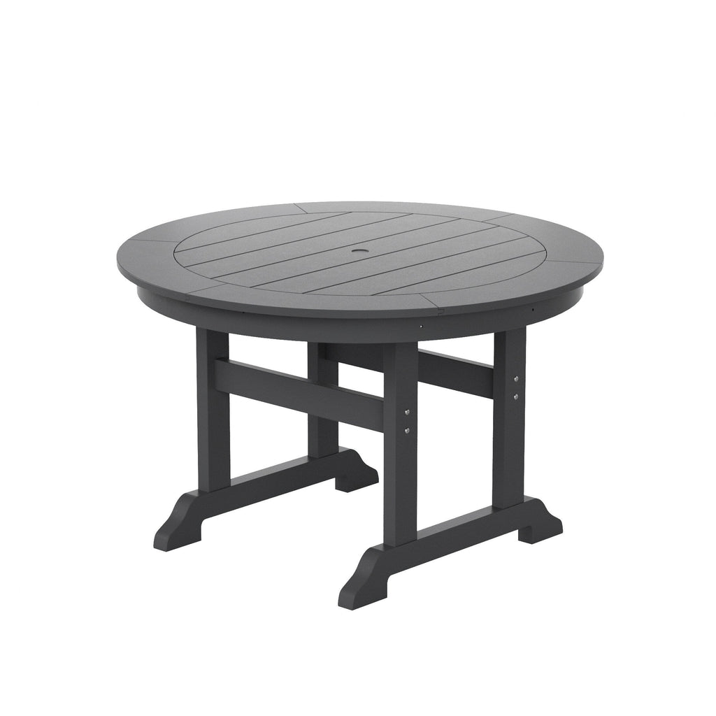 Ensemble de salle à manger d'extérieur Polytrends Laguna en PEHD, toutes saisons, avec table ronde et fauteuils (5 pièces)