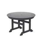 Ensemble de salle à manger d'extérieur Polytrends Laguna en PEHD, toutes saisons, avec table ronde et fauteuils (5 pièces)