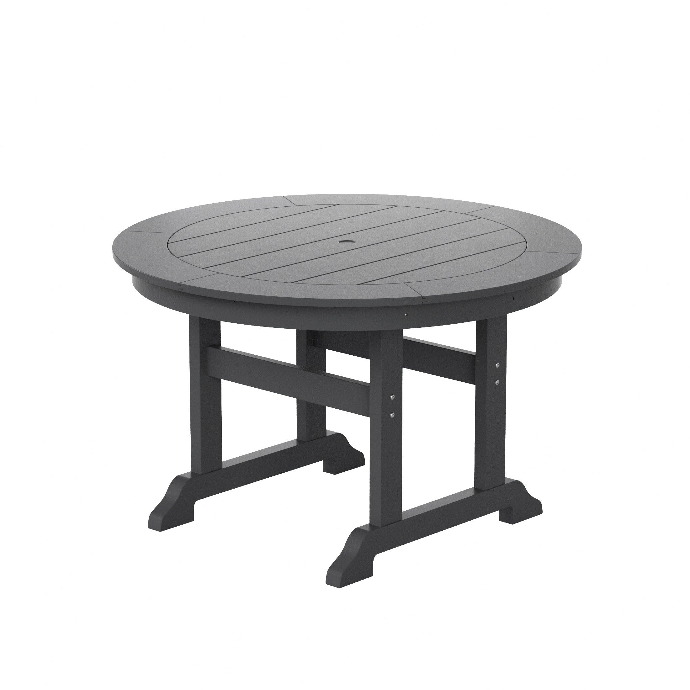 Ensemble de salle à manger d'extérieur Polytrends Laguna en PEHD, toutes saisons, avec table ronde et fauteuils (5 pièces)