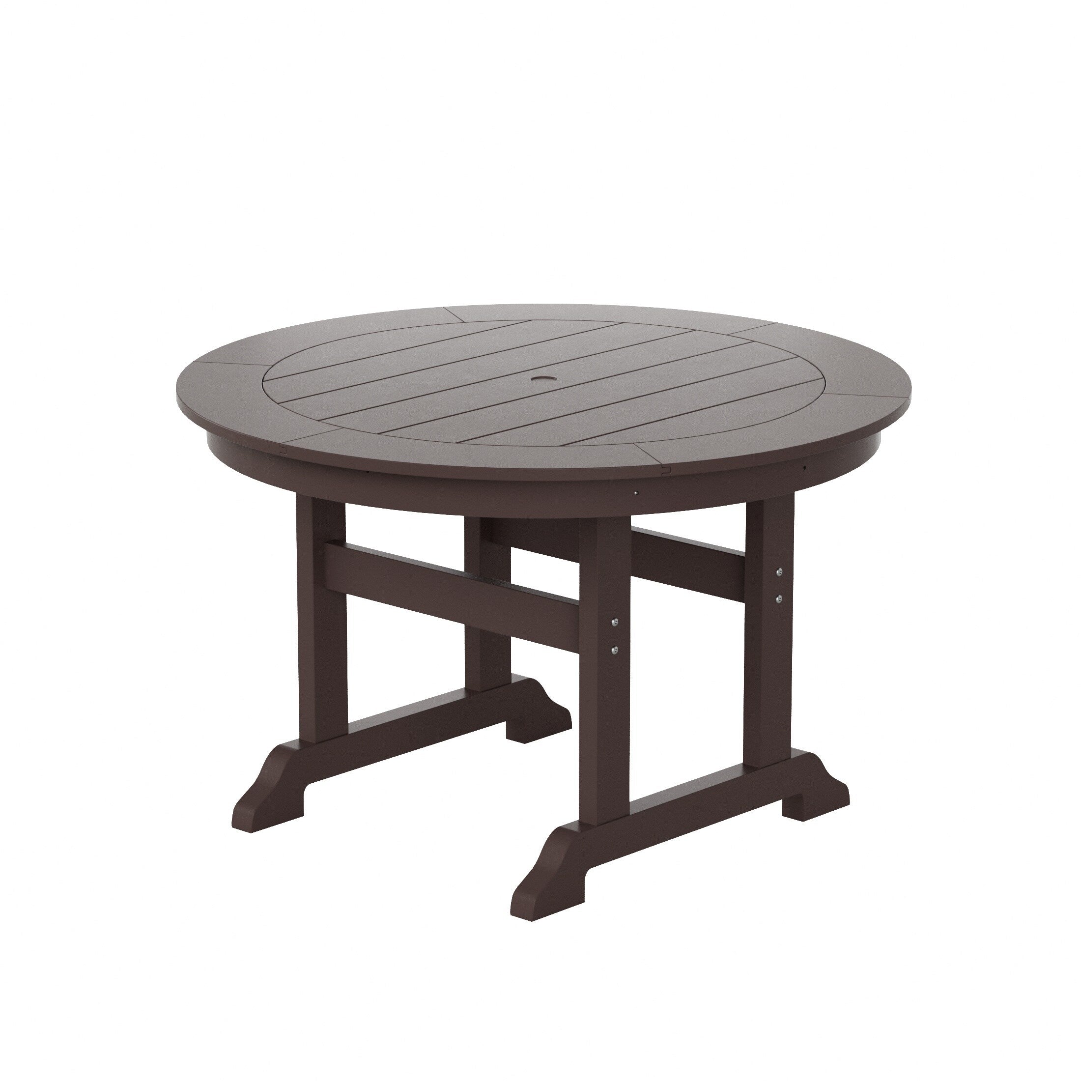 Ensemble de salle à manger d'extérieur Polytrends Laguna en PEHD, toutes saisons, avec table ronde et fauteuils (5 pièces)