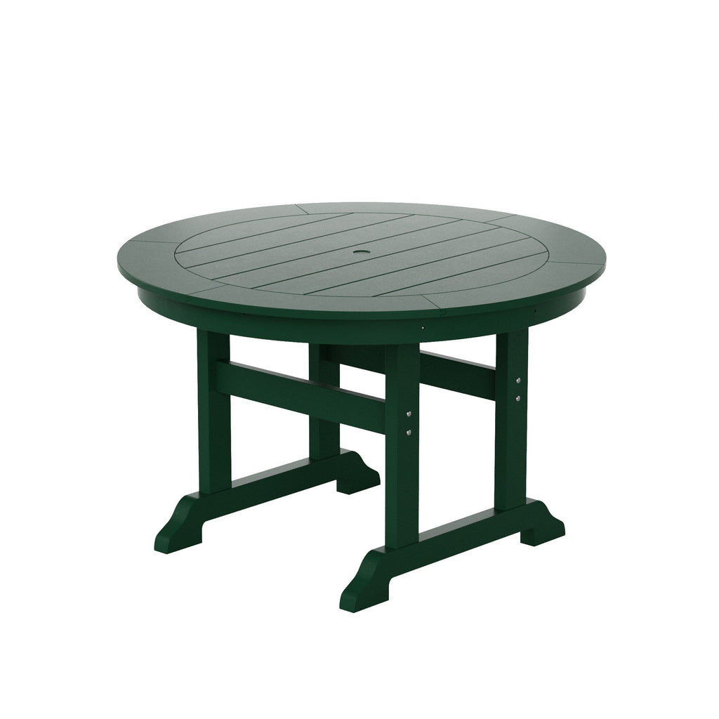 Ensemble de salle à manger d'extérieur Polytrends Laguna en PEHD, toutes saisons, avec table ronde et fauteuils (5 pièces)