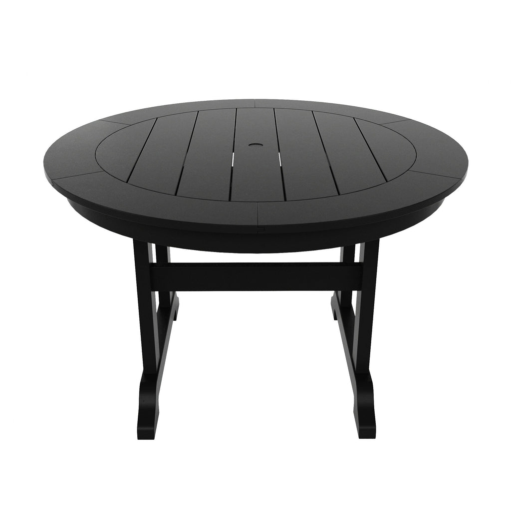 Ensemble de salle à manger d'extérieur Polytrends Laguna en PEHD, toutes saisons, avec table ronde et fauteuils (5 pièces)