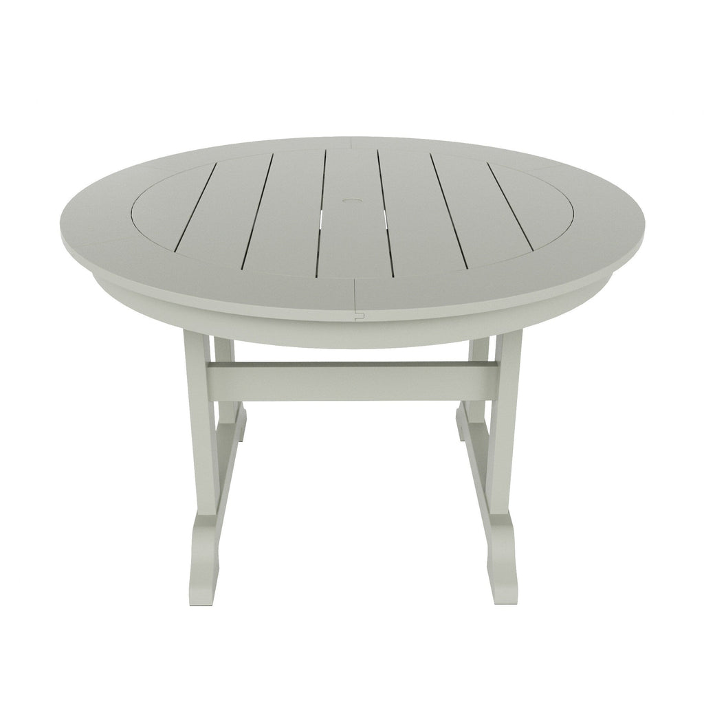 Ensemble de salle à manger d'extérieur Polytrends Laguna en PEHD, toutes saisons, avec table ronde et fauteuils (5 pièces)