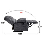 Grand fauteuil inclinable manuel pour adulte, canapé inclinable simple en tissu confortable, fauteuil inclinable rembourré pour salon