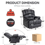 Grand fauteuil inclinable manuel pour adulte, canapé inclinable simple en tissu confortable, fauteuil inclinable rembourré pour salon