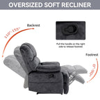 Grand fauteuil inclinable manuel pour adulte, canapé inclinable simple en tissu confortable, fauteuil inclinable rembourré pour salon