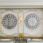 Grands miroirs décoratifs ronds, miroirs muraux en verre artistique, miroirs d'appoint - 32 po L x 32 po H
