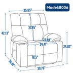Fauteuil inclinable électrique Lazy Boy à double moteur en chenille avec massage et chauffage lombaire, deux porte-gobelets, gris-bleu