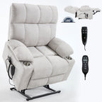 Fauteuil inclinable électrique Lazy Boy à double moteur en chenille avec massage et chauffage lombaire, deux porte-gobelets, gris-bleu