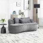Canapé confortable et durable, fauteuil poire à dossier haut pour adultes et enfants - 2 places