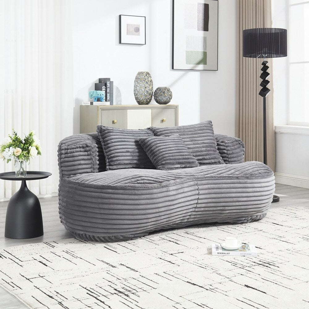Canapé confortable et durable, fauteuil poire à dossier haut pour adultes et enfants - 2 places