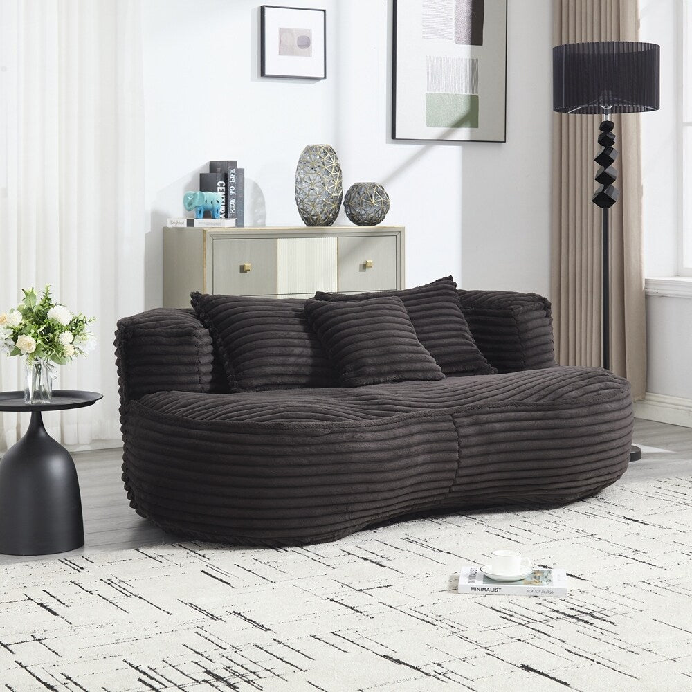 Canapé confortable et durable, fauteuil poire à dossier haut pour adultes et enfants - 2 places