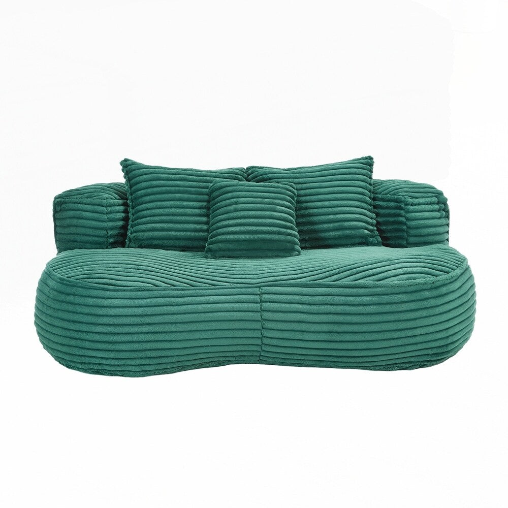 Canapé confortable et durable, fauteuil poire à dossier haut pour adultes et enfants - 2 places