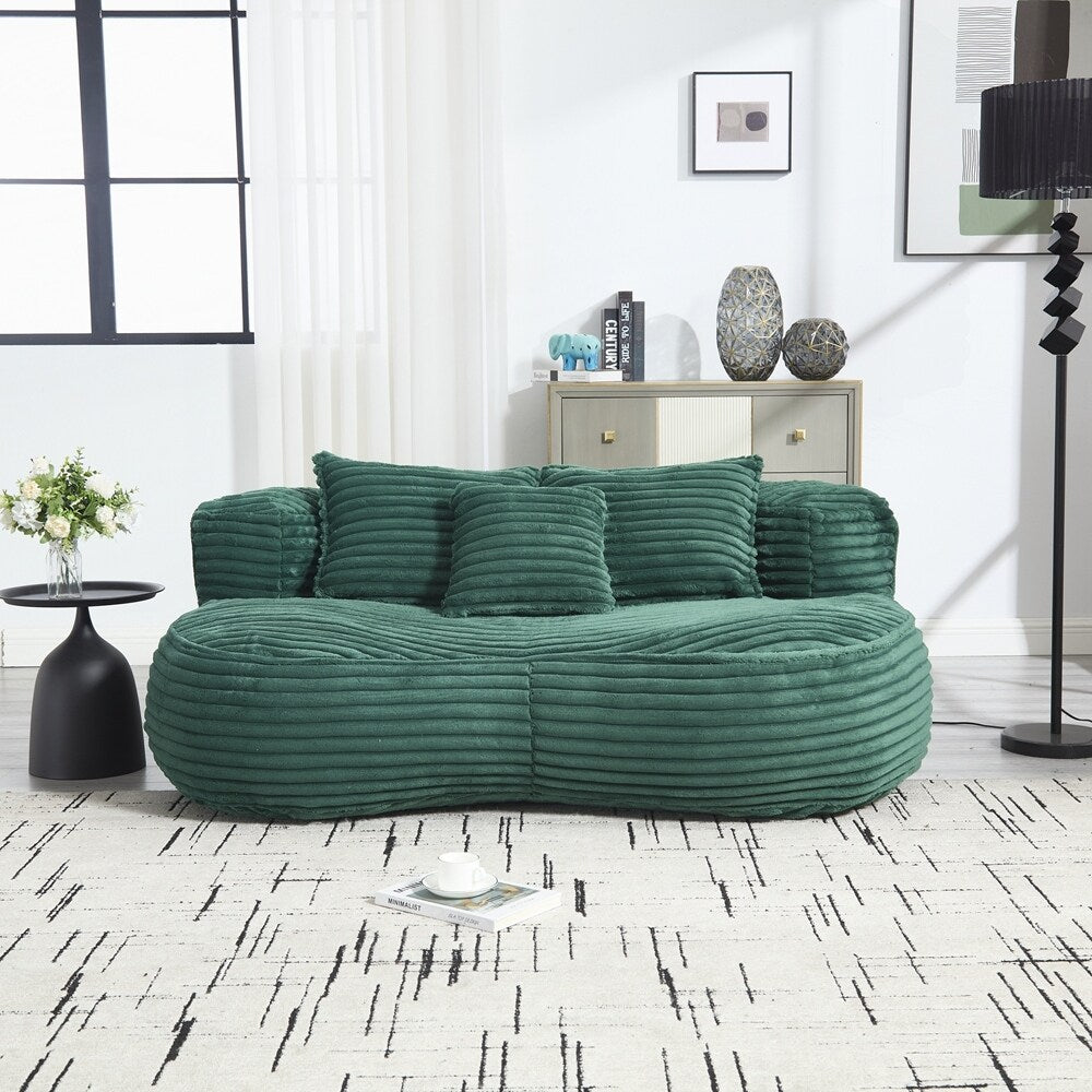 Canapé confortable et durable, fauteuil poire à dossier haut pour adultes et enfants - 2 places